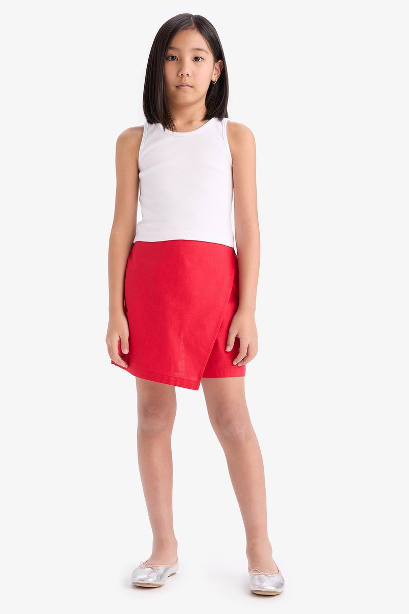 DeFacto Red Girl Girl Cotton Skort Casual - Image 3